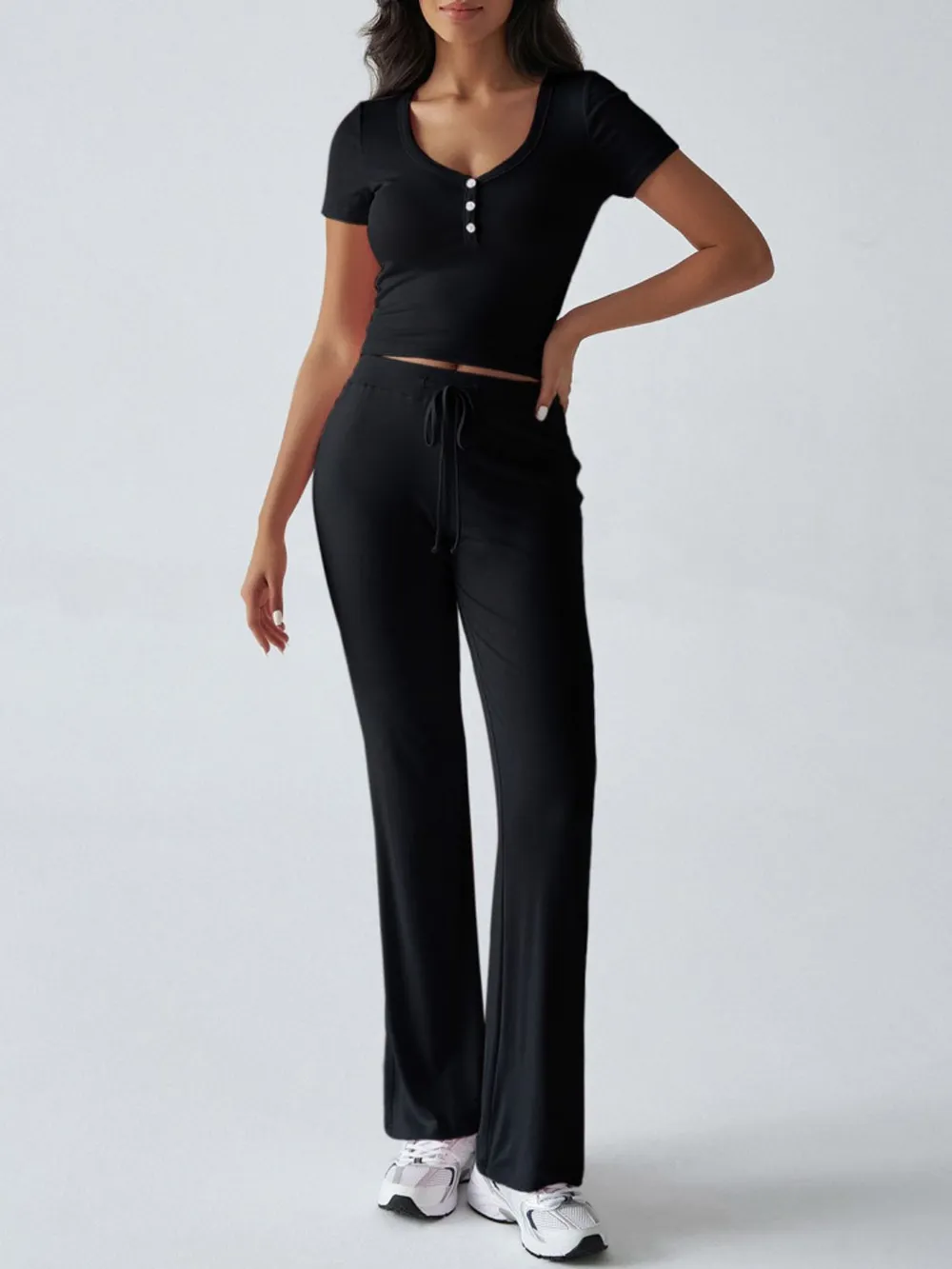 Short Sleeve Top and Drawstring Pants Set, image 18