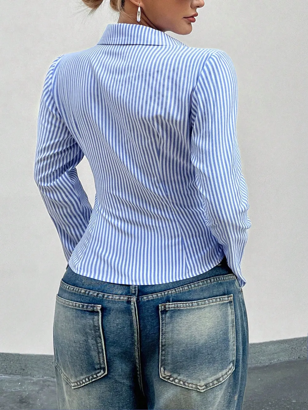 Striped Button Up Long Sleeve Shirt, image 26