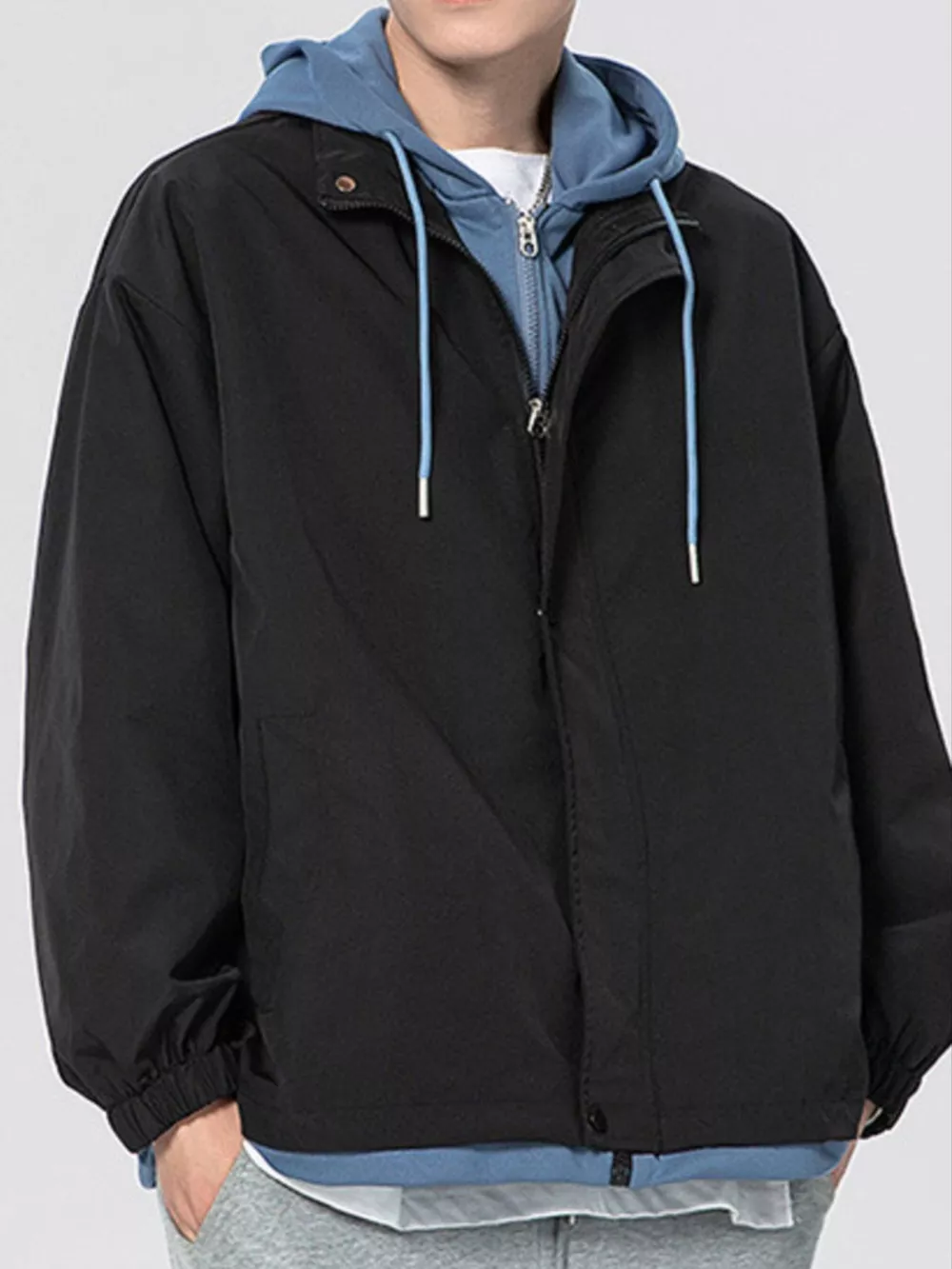 Men's Plus Size Casual Lightweight Windbreaker Jacket, image 2