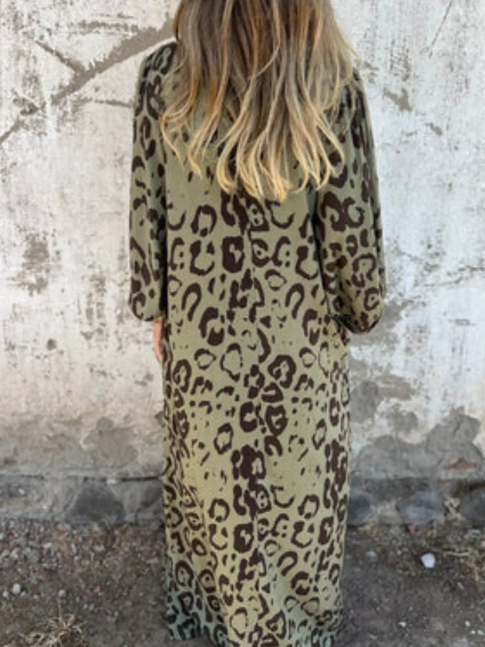 Full Size Printed V-Neck Dress with Pockets Plus Size, image 3