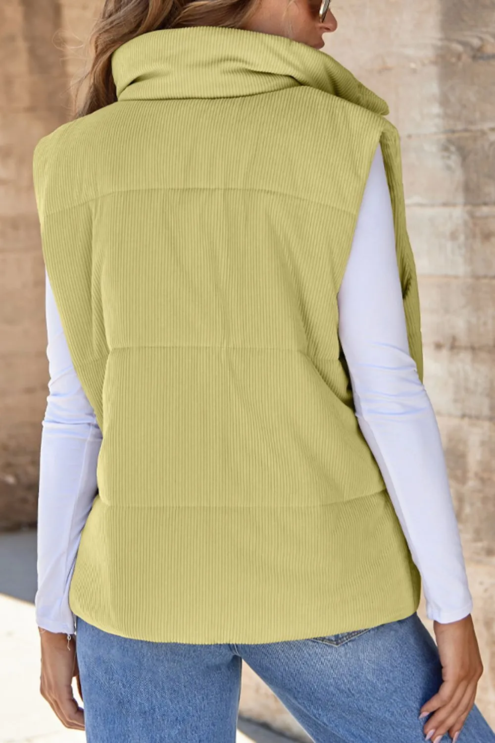Zip Up Turtleneck Vest Coat, image 2