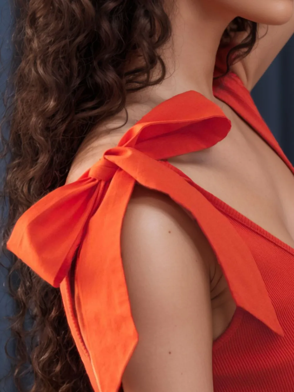 V-Neck Tie Shoulder Tank, image 2