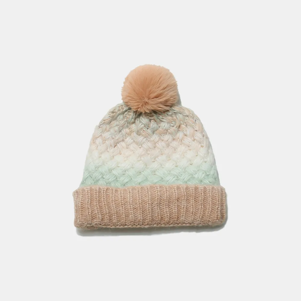 Gradient Knit Hat with Pompom, image 6