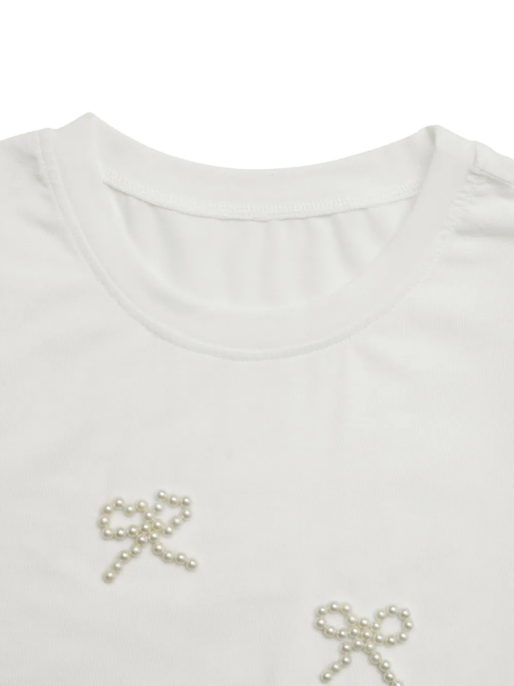 Pearl Bow Puff Sleeve T-Shirt, image 2