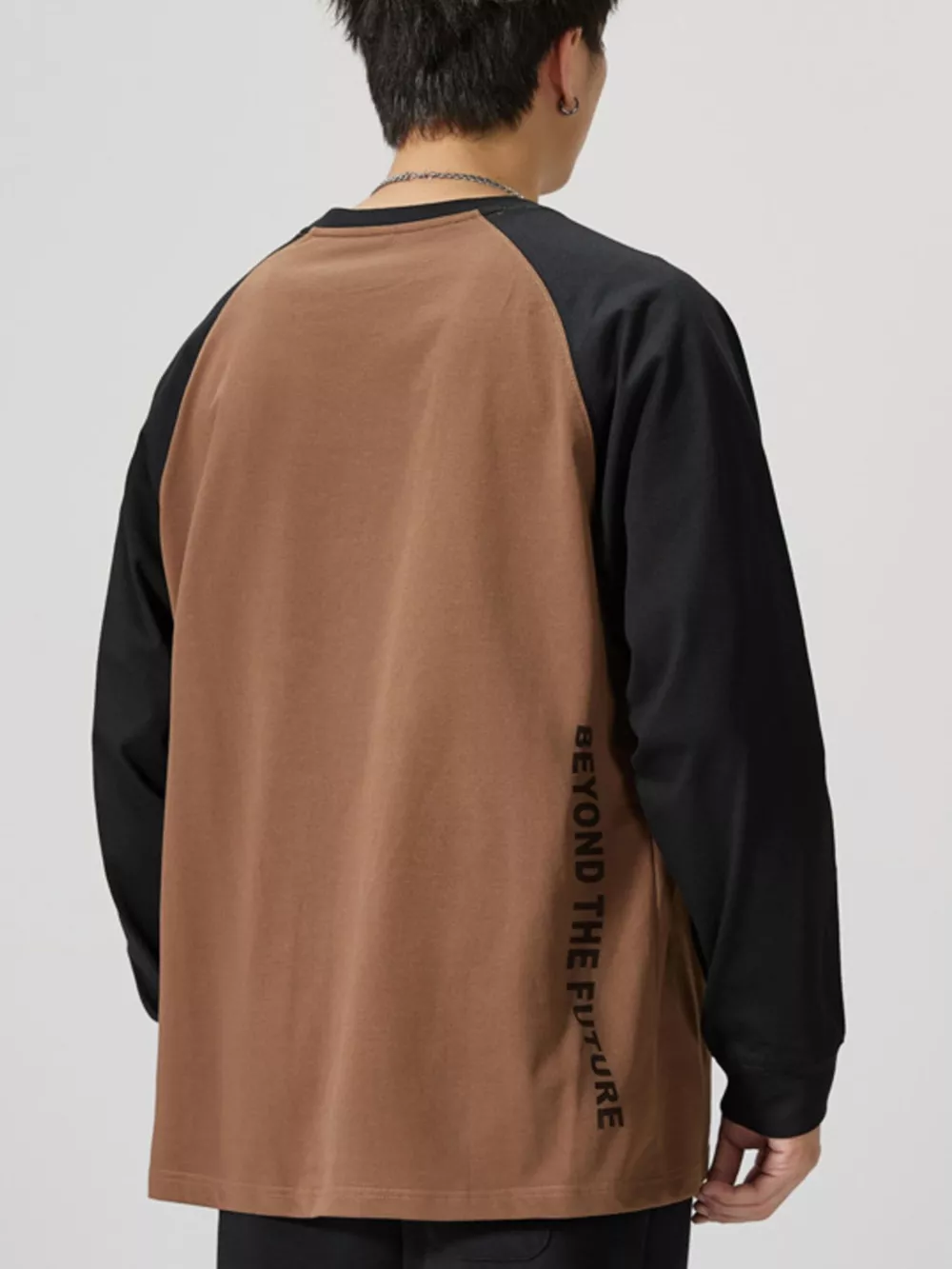 Men's Plus Size Round Neck Raglan Sleeve T-Shirt, image 2