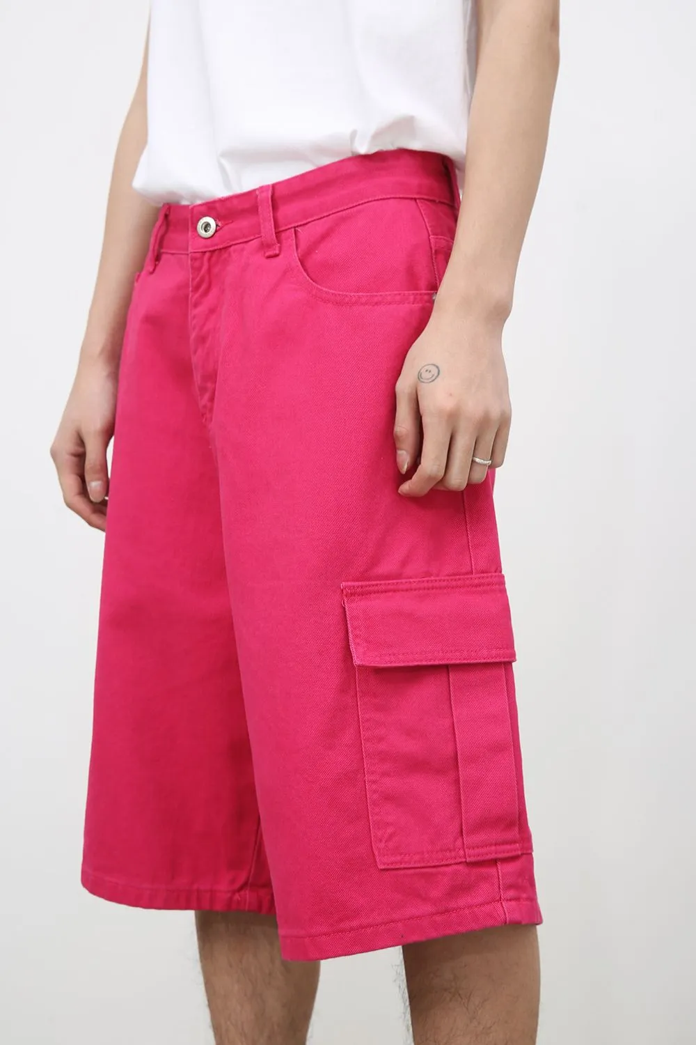 Men's Mid Rise Denim Shorts with Cargo Pockets, image 3