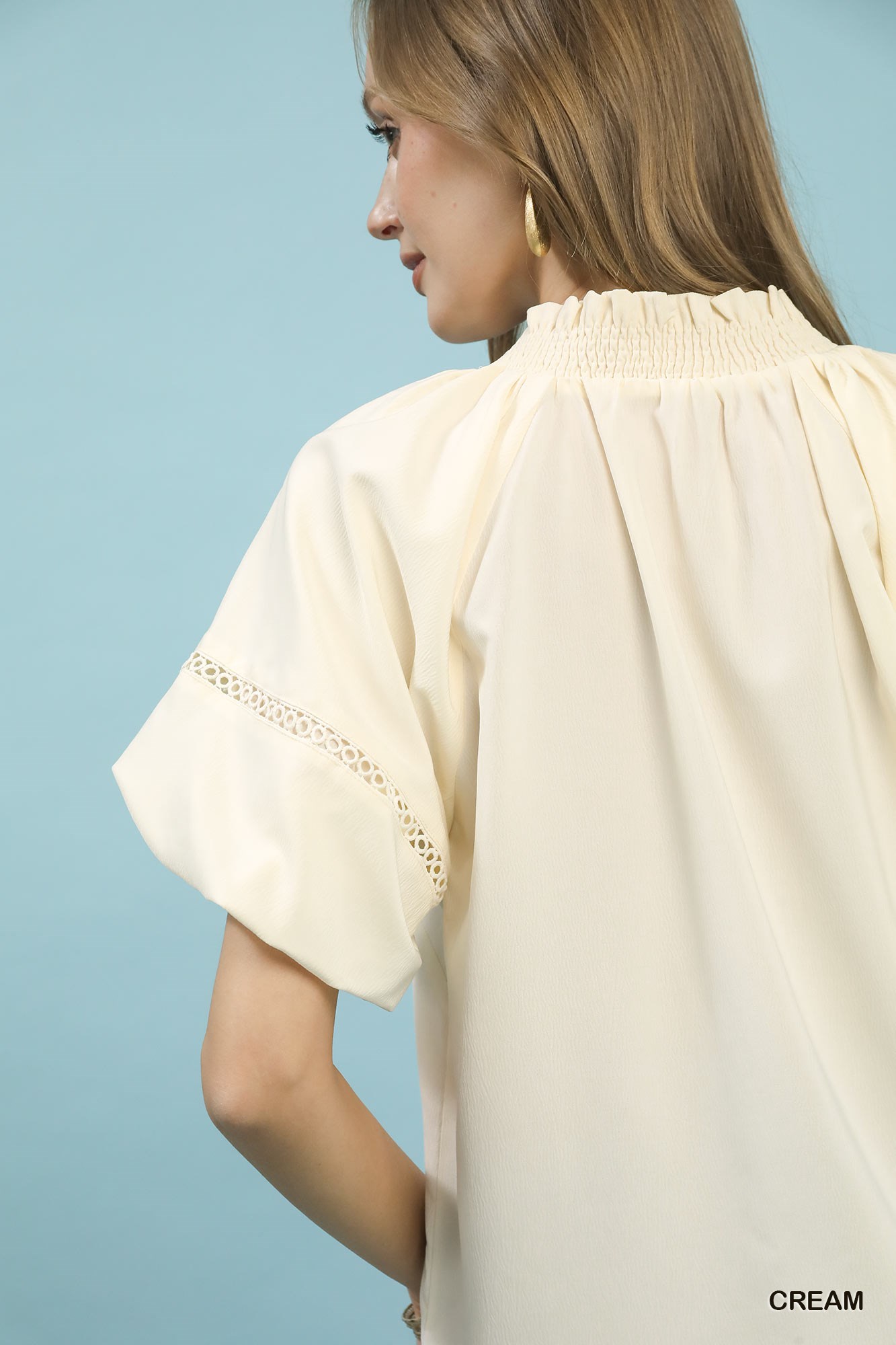 Lace Trim Peasant Top, image 2