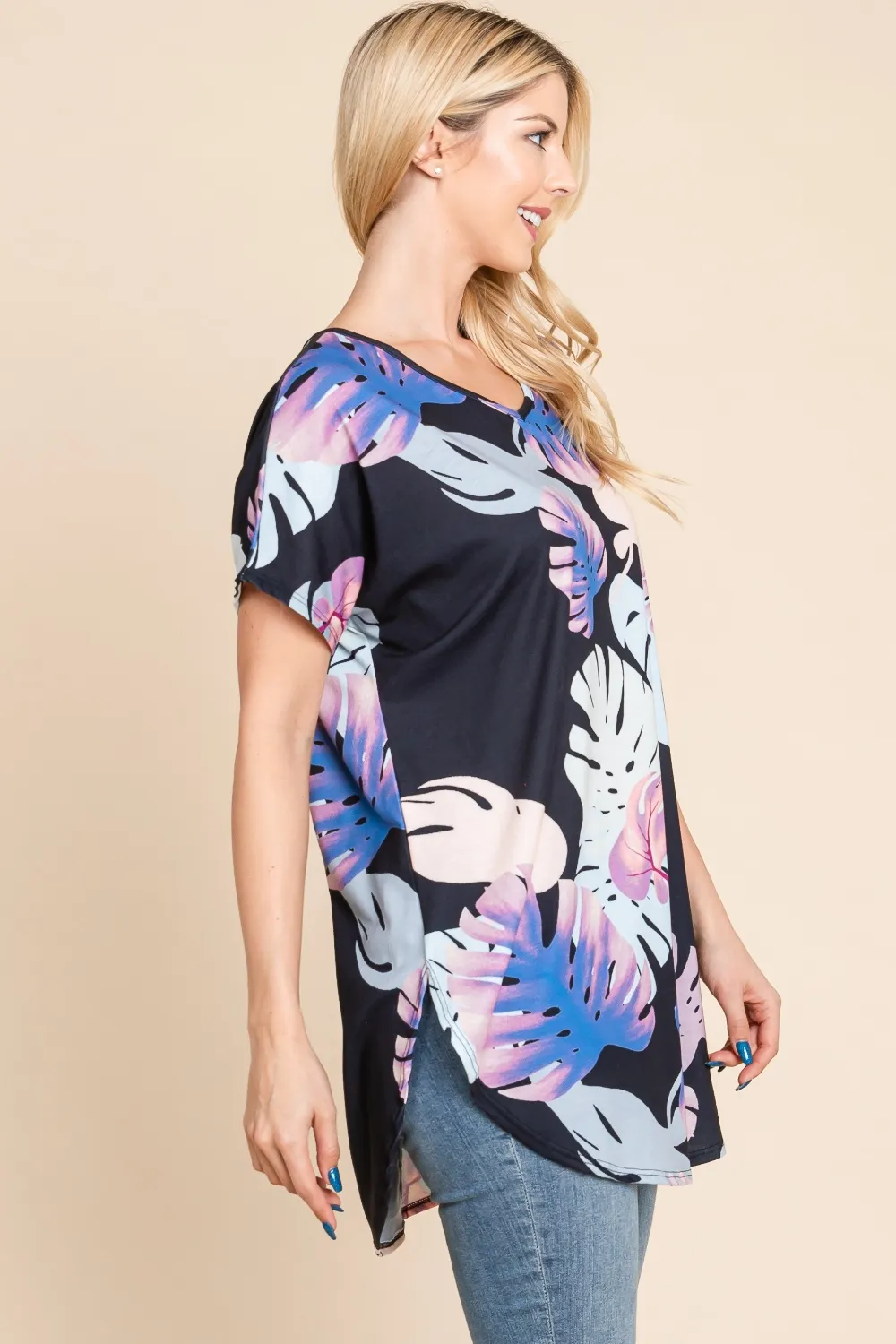 Printed Round Neck Short Sleeve T-Shirt, image 3