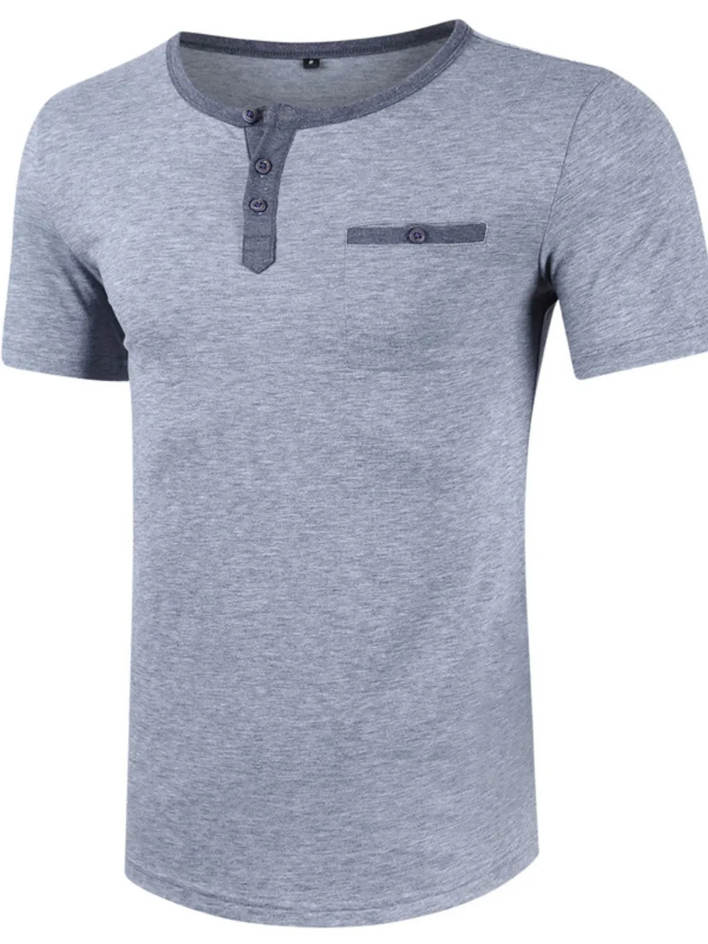 Men's Casual Henley Pocket T-Shirt, image 9
