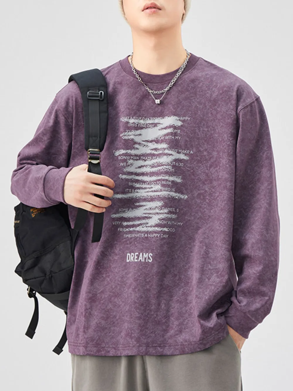 Men's Plus Size Graphic Round Neck Long Sleeve T-Shirt, image 4