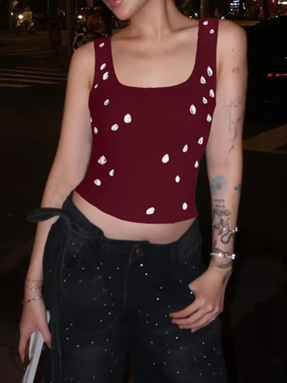 Bead Embellished Square Neck Tank, image 18