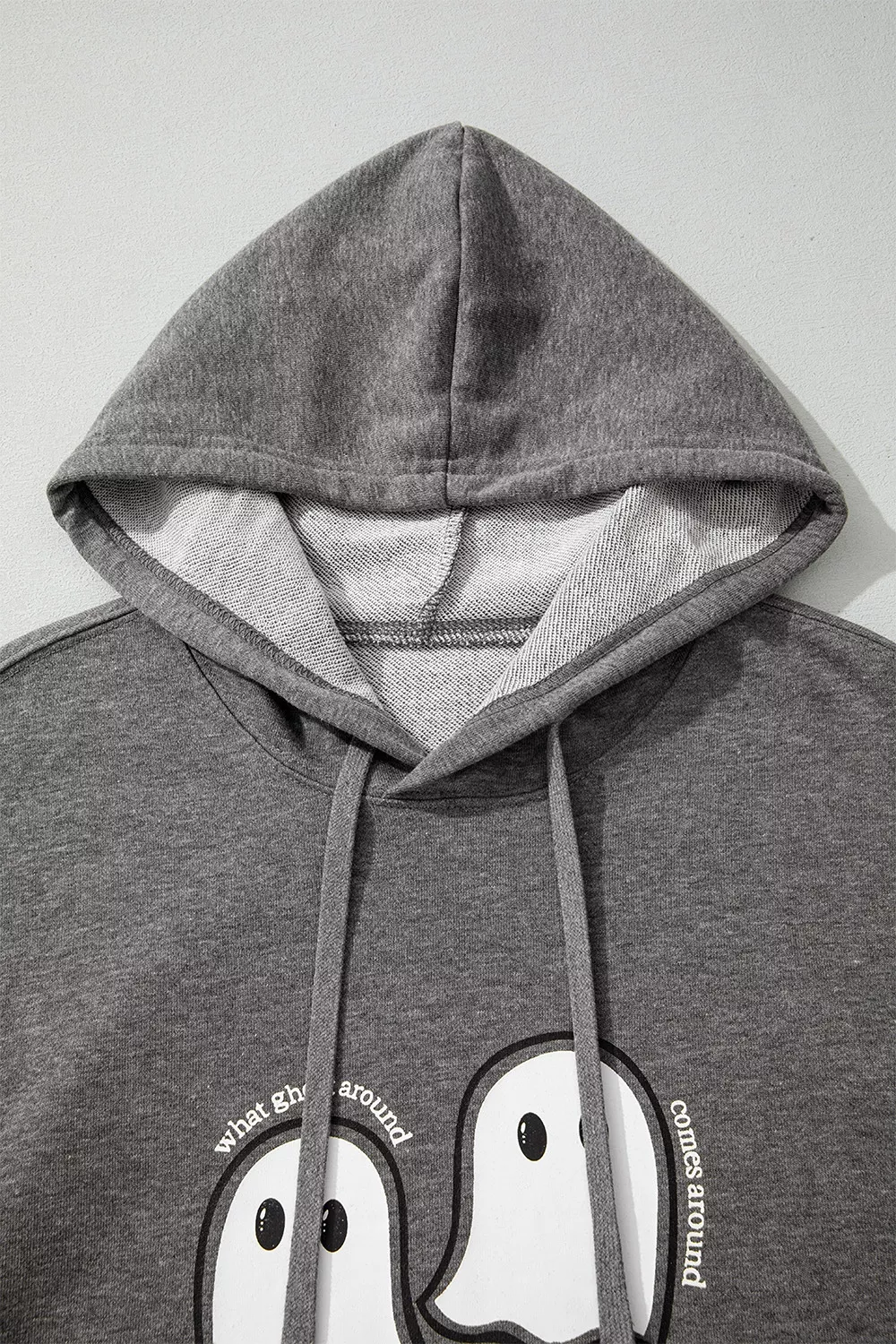 Halloween Ghost Print Mineral Wash Oversize Hoodie, image 5
