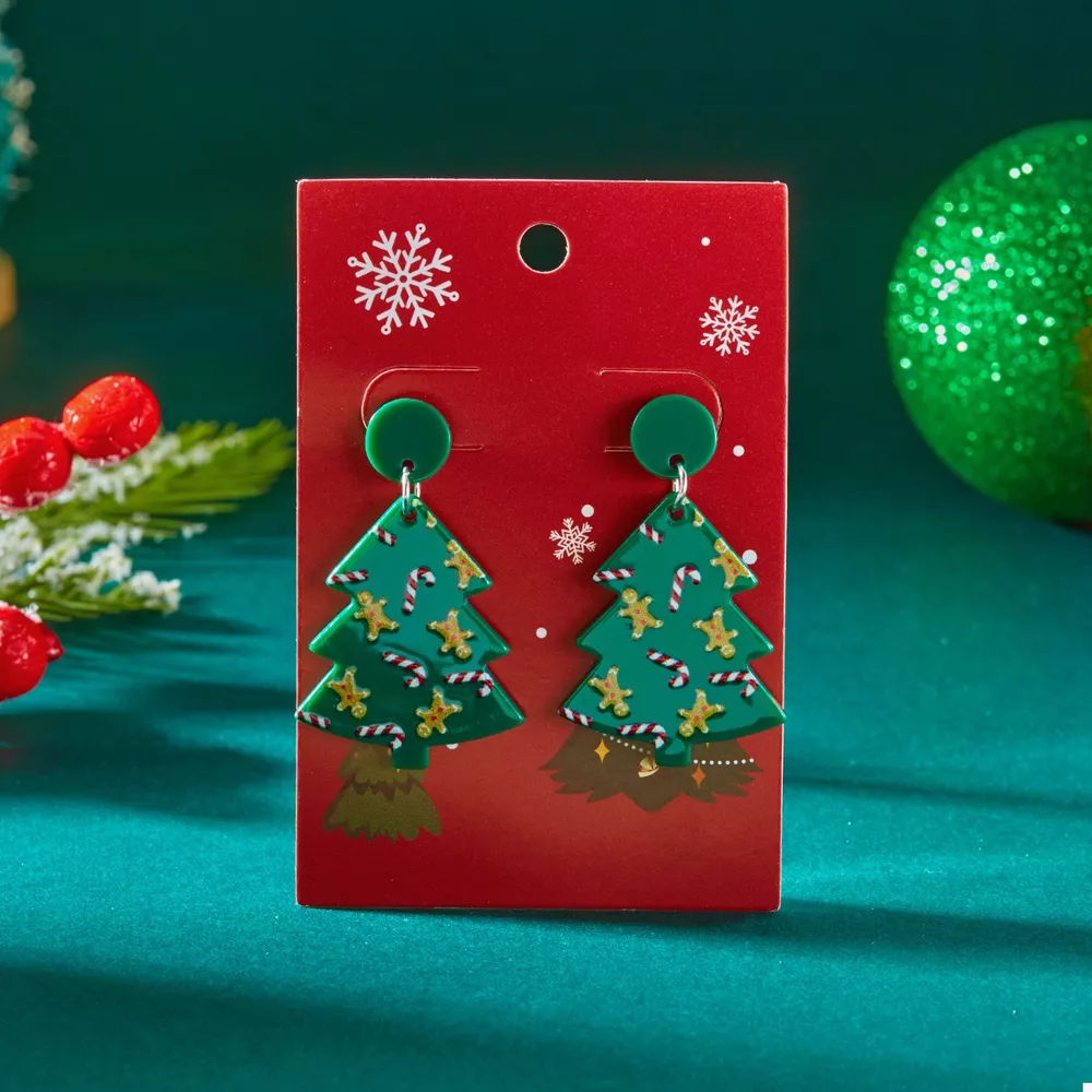Christmas Tree Drop Earrings, image 2