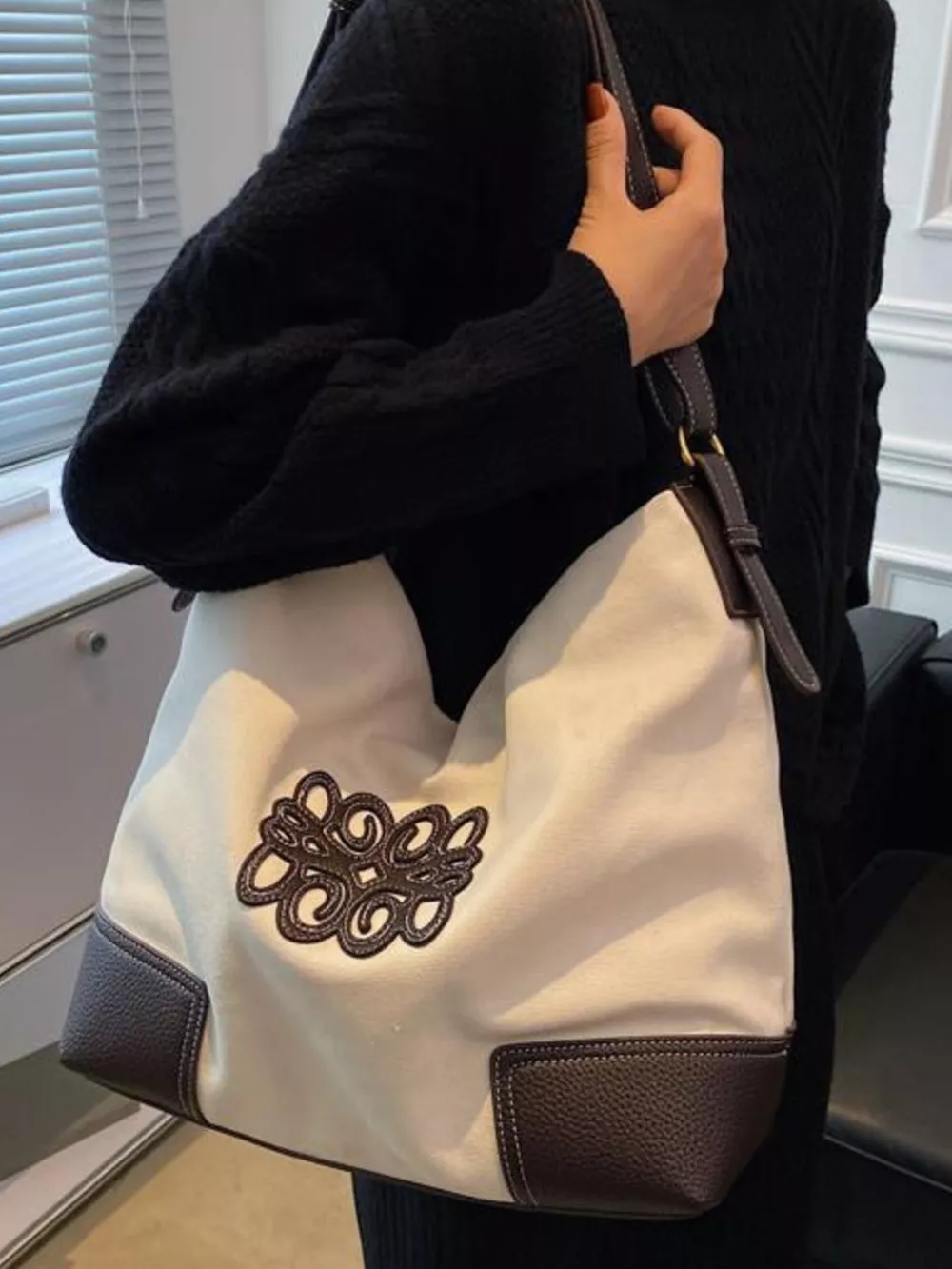 Embroidered Canvas Tote Bag, image 4