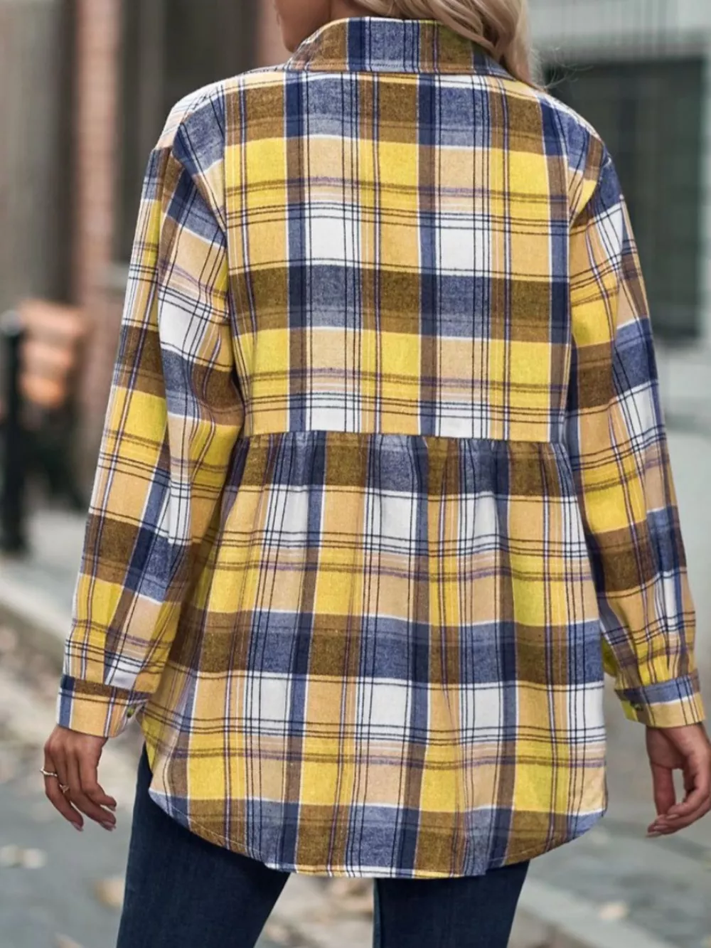 Plaid Button-Down Long Sleeve Shirt, image 16