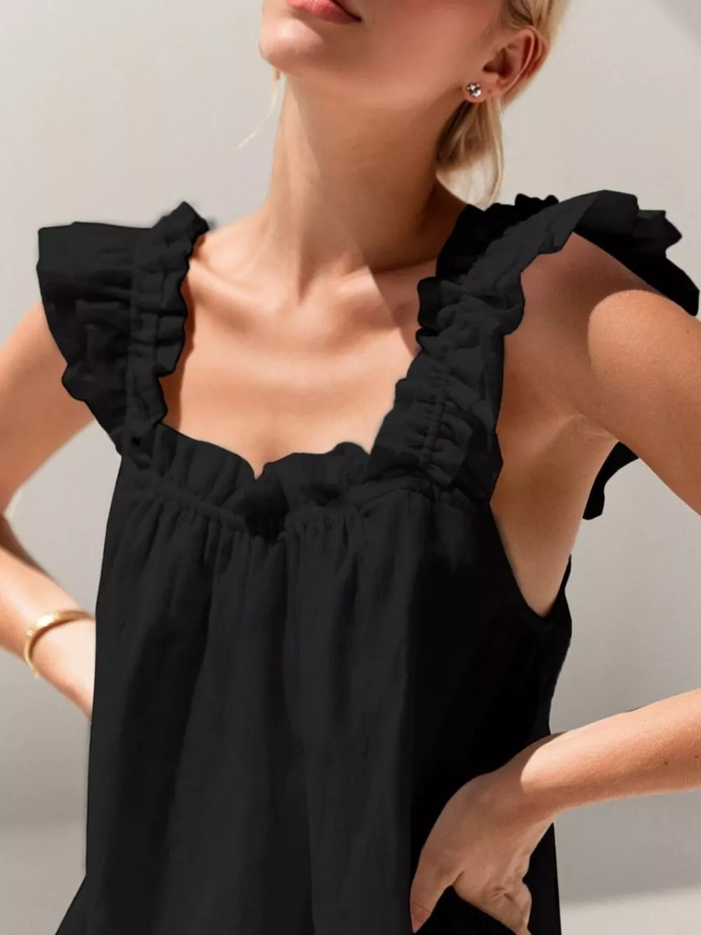 Ruffle Trim Top and Shorts Set, image 4
