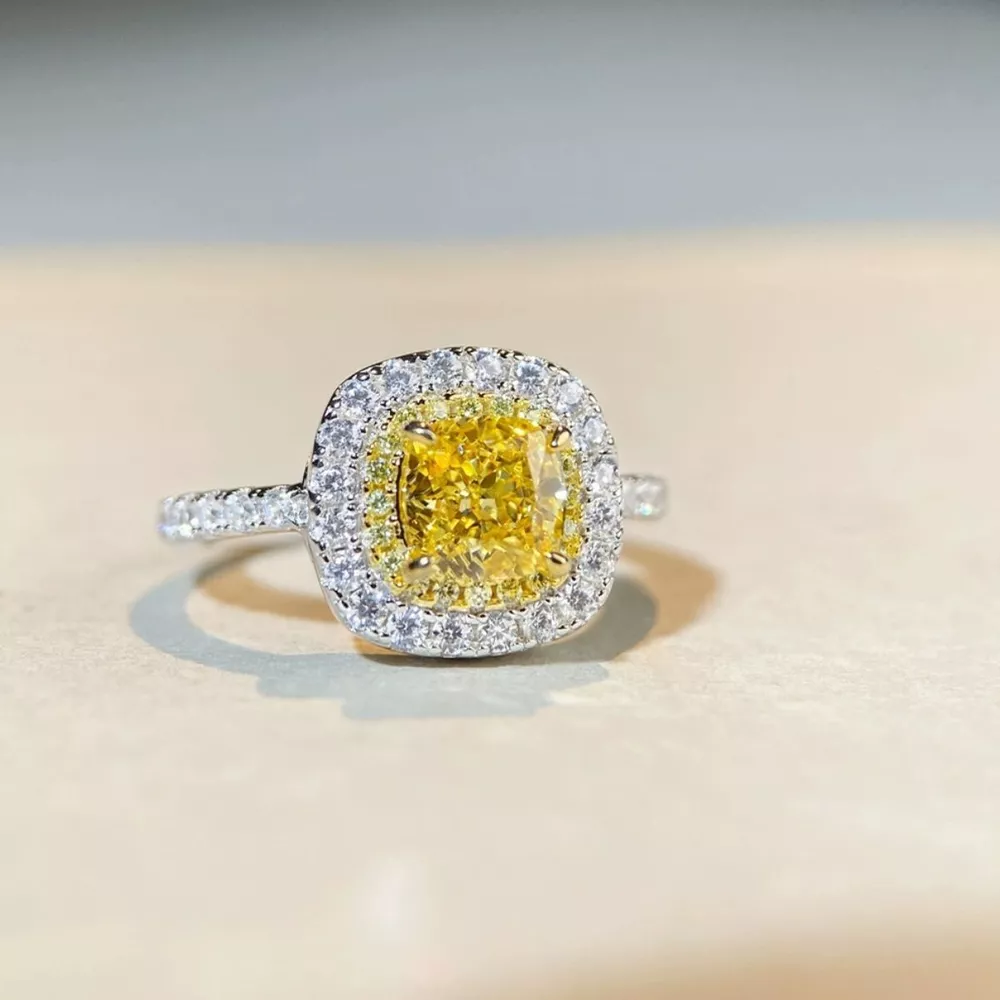 925 Sterling Silver Zircon Cushion Cut Ring, image 2