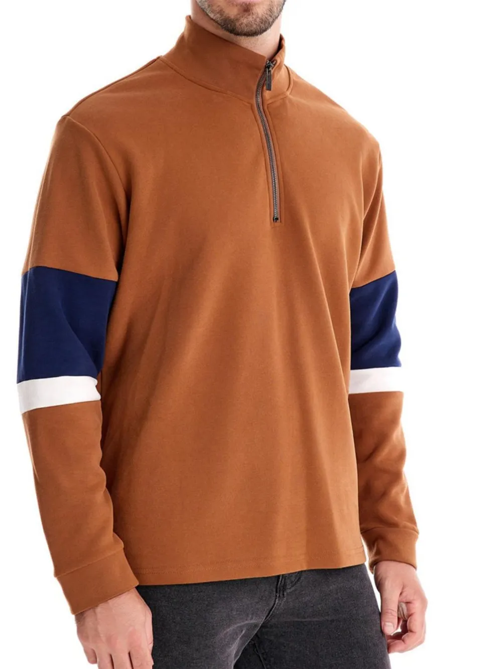 Men's Color Block Long Sleeve Polo, image 5