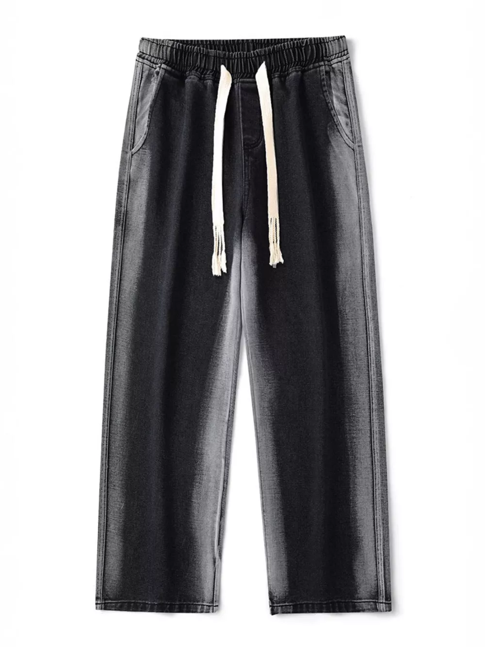 Men's Full Size Drawstring Wide Leg Jeans Plus Size