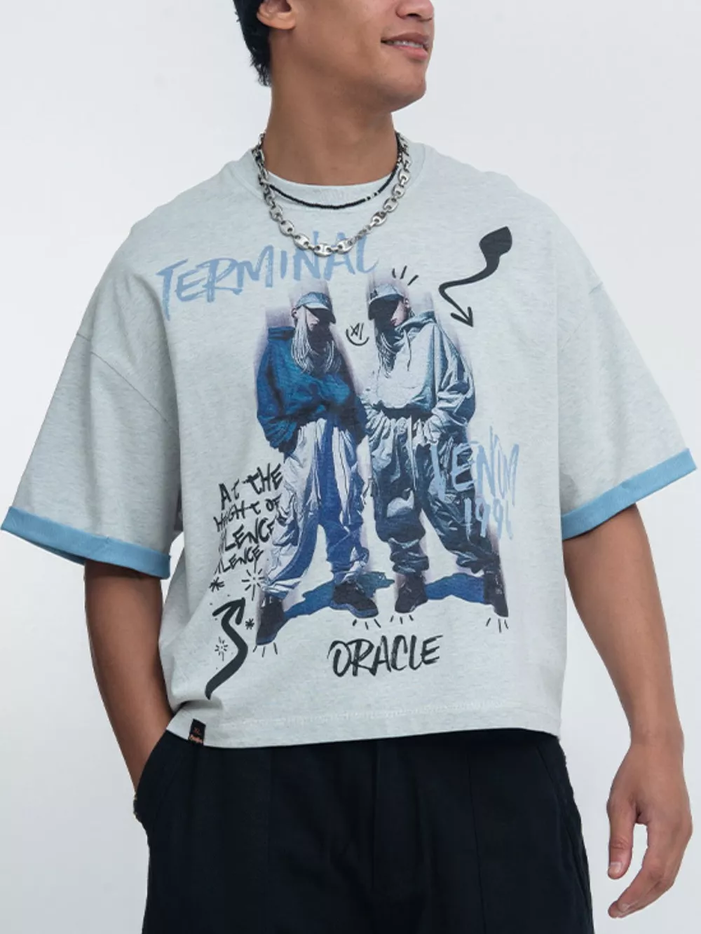 Men's Oversized Graphic Streetwear T-Shirt, image 2