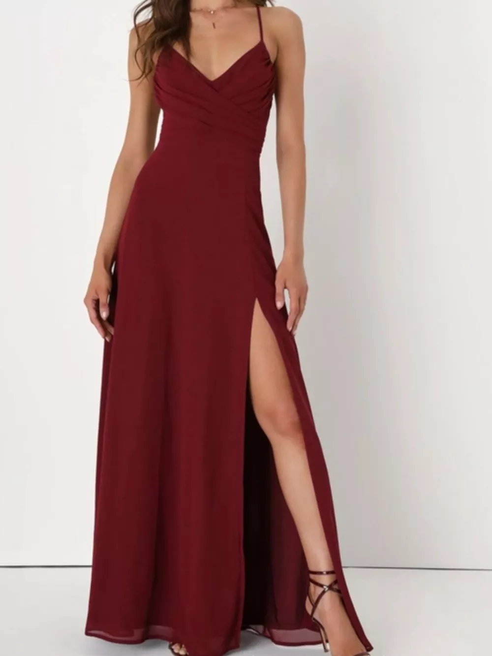 Crisscross Back Slit Maxi Dress, image 2