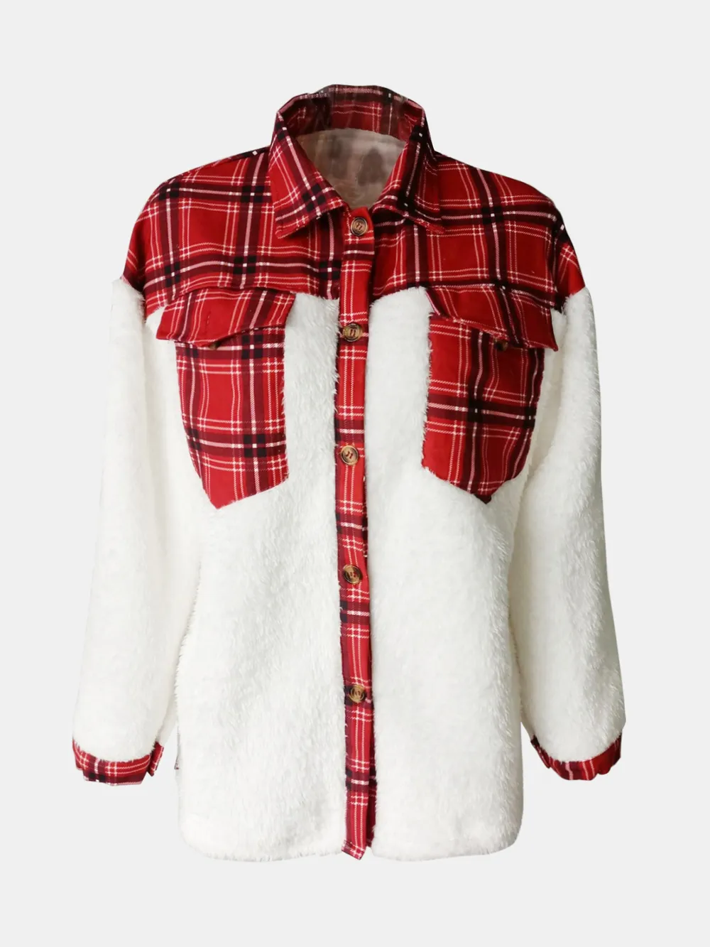 Fuzzy Button Up Long Sleeve Jacket, image 19