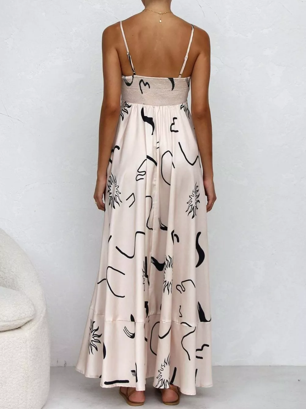 Printed Spaghetti Strap Maxi Dress, image 15