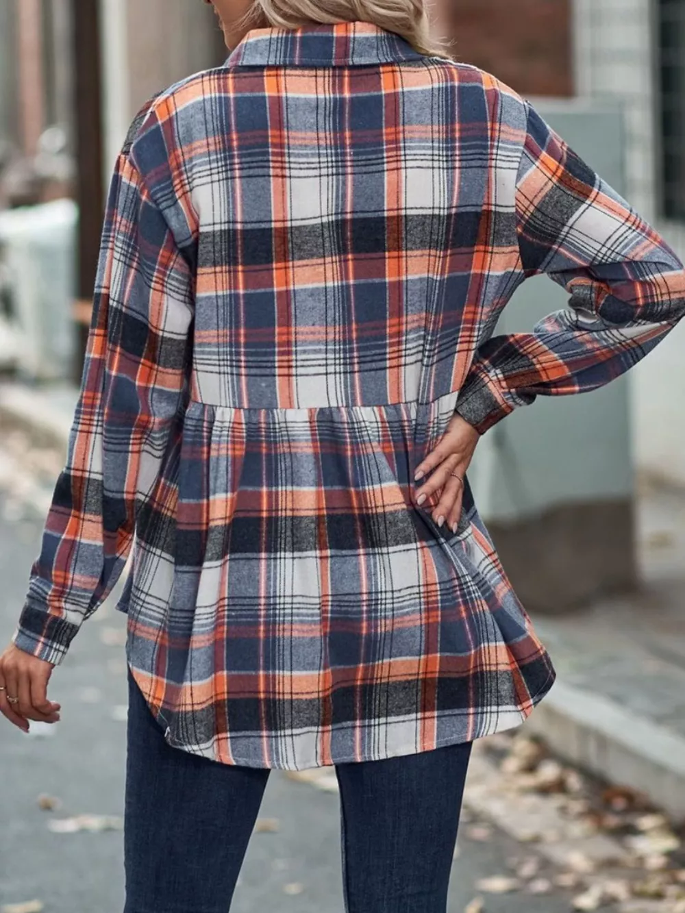 Plaid Button-Down Long Sleeve Shirt, image 7