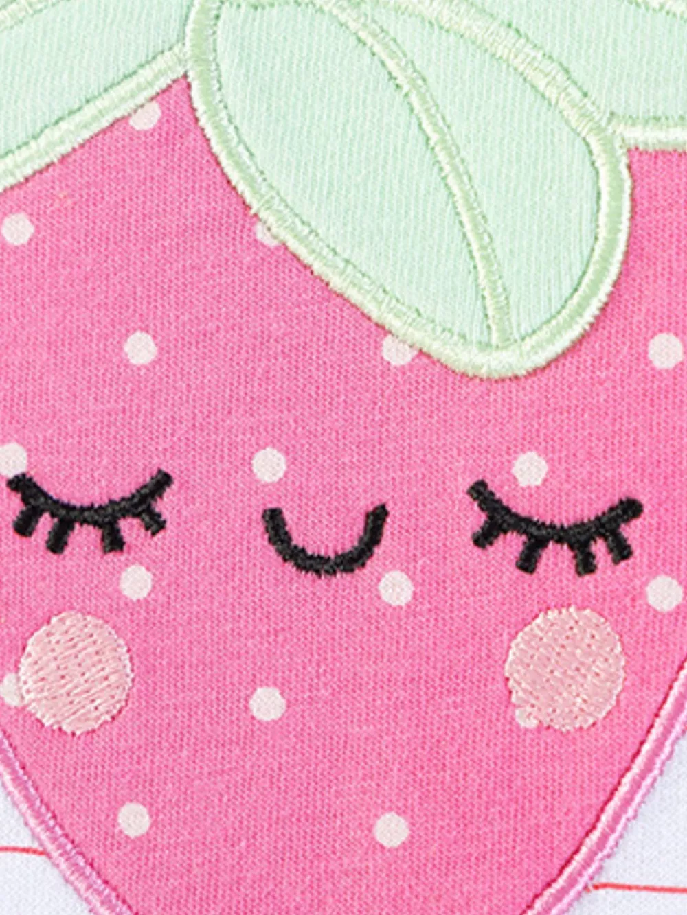 Children's Strawberry Embroidered Round Neck Dress, image 3
