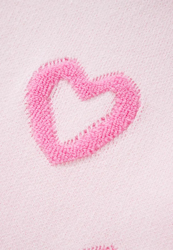 High-Low Heart Round Neck Long Sleeve Sweater, image 2