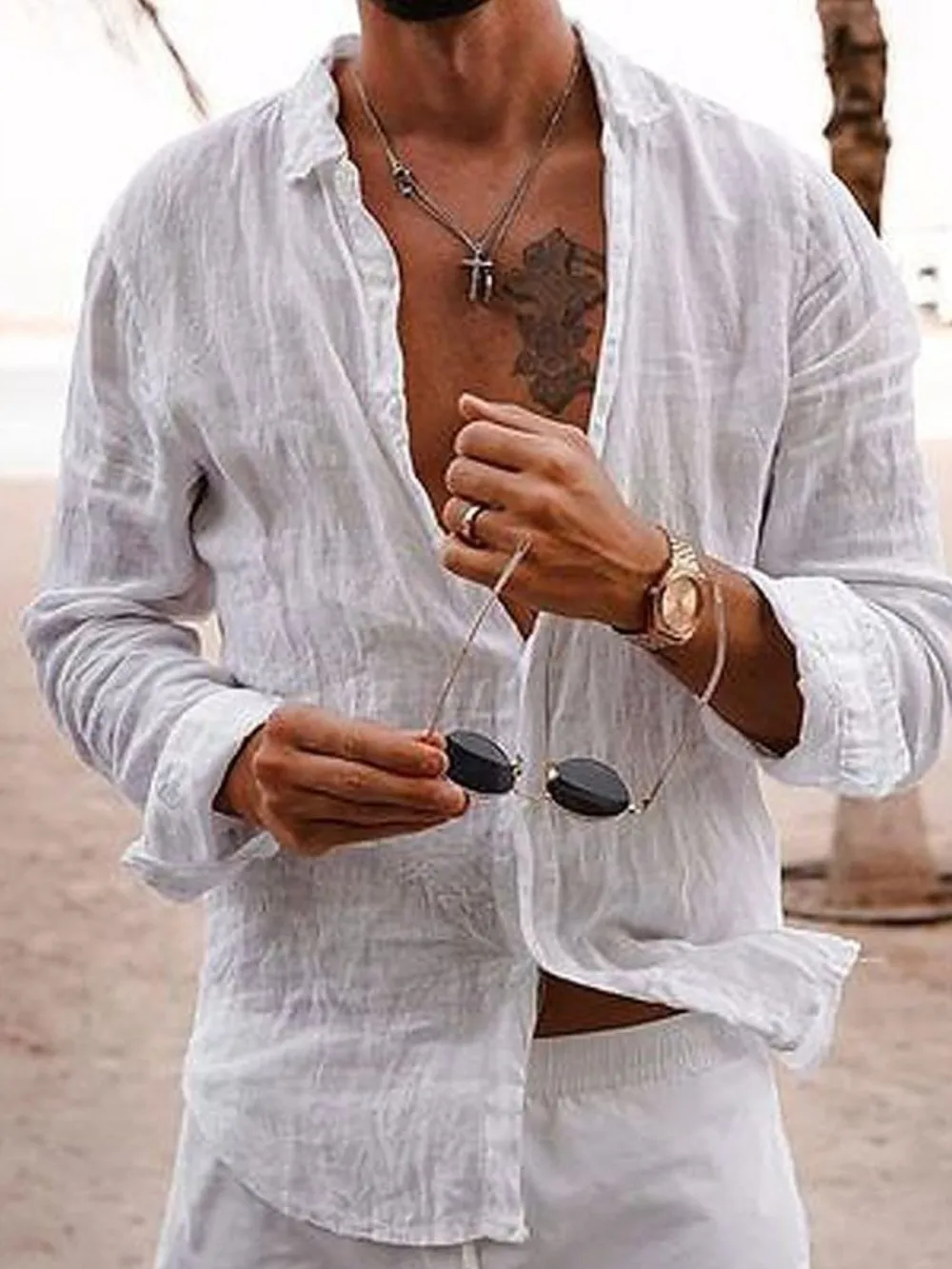 Men's Full Size Button Up Long Sleeve Shirt Plus Size, image 2