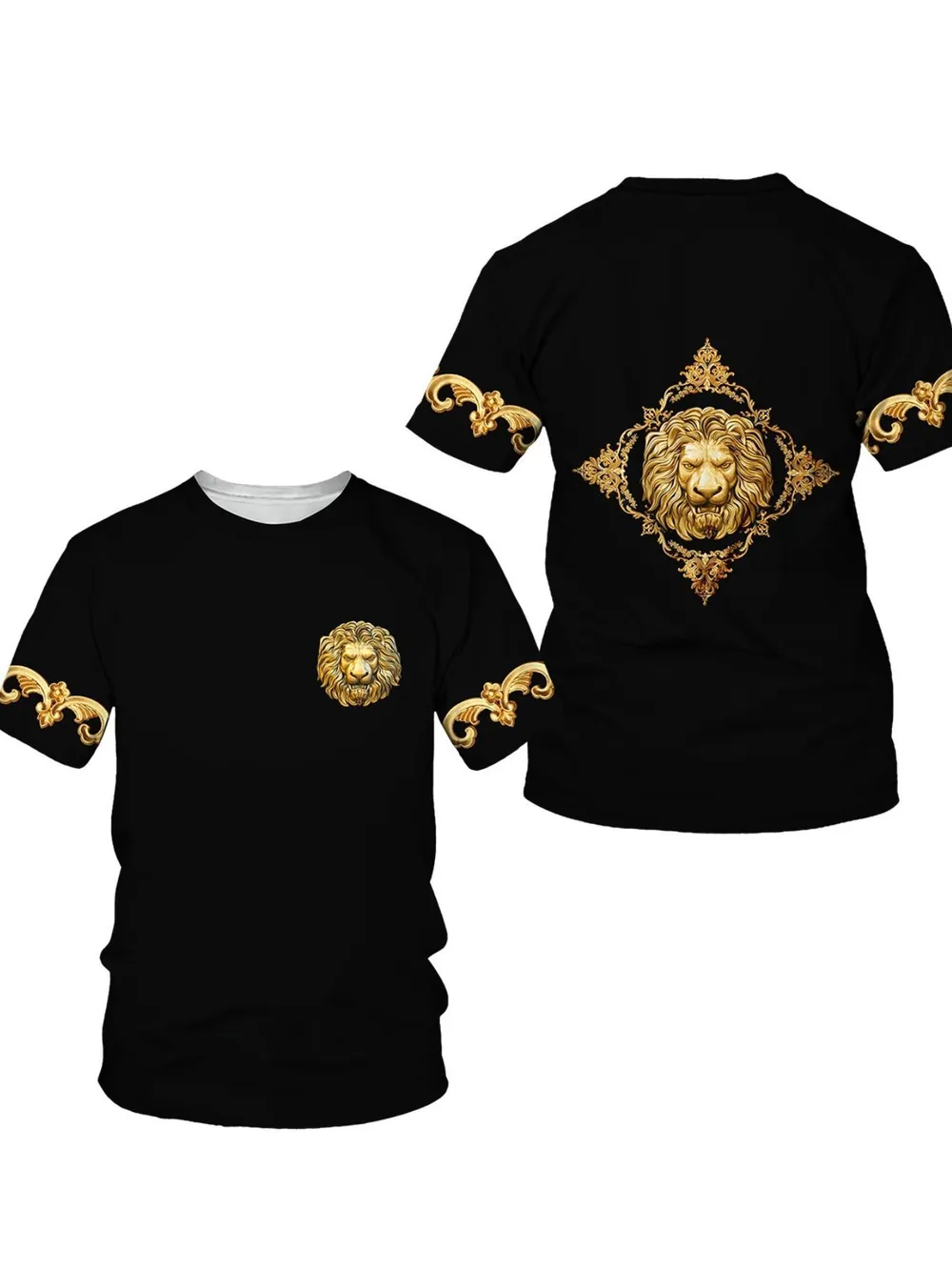 Men's Full Size Graphic Round Neck Short Sleeve T-Shirt Plus Size