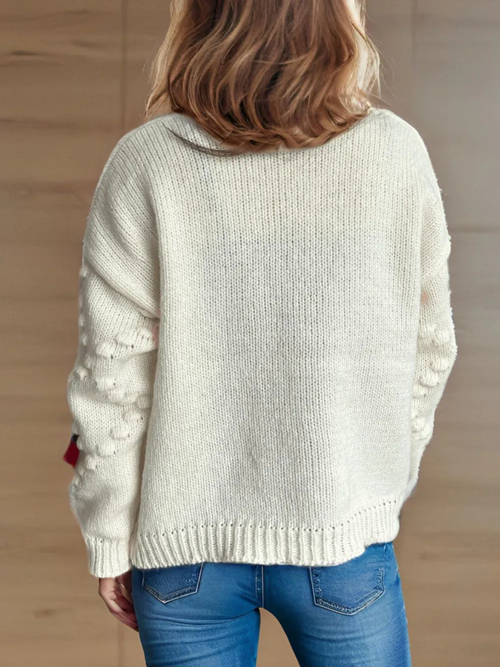 Flower Button Down V-Neck Long Sleeve Cardigan, image 8