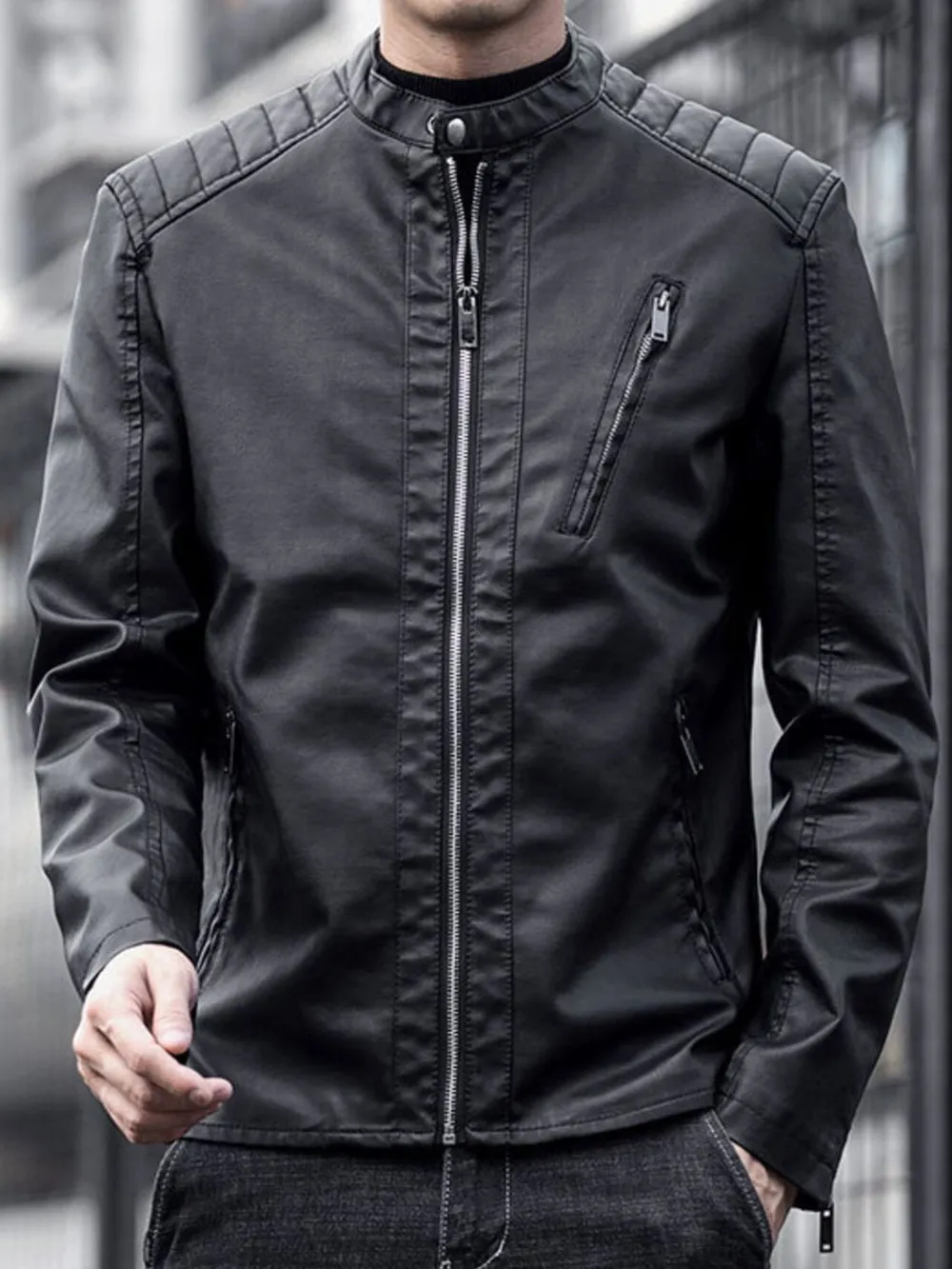 Men's Plus Size Zip Up Long Sleeve Jacket, image 2