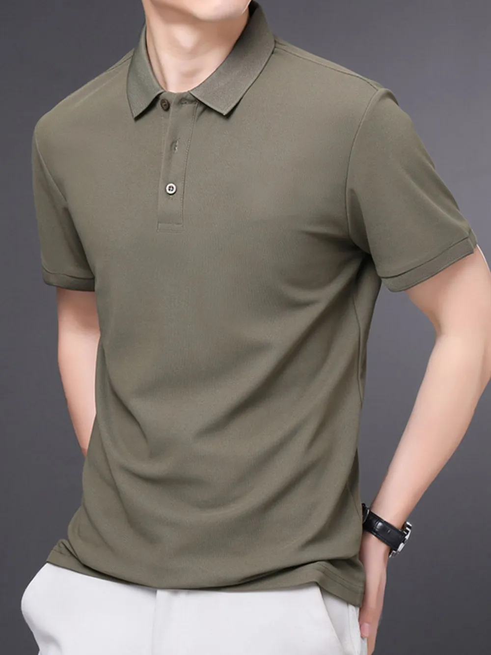 Men's Plus Size Short Sleeve Collared Neck Polo, image 14