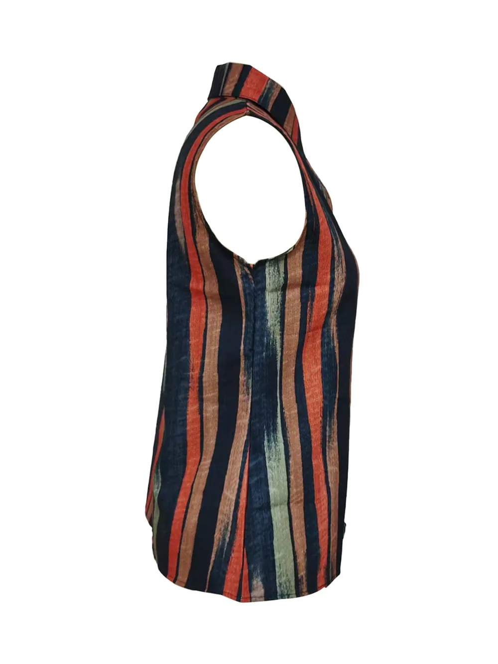 Button Detail Striped Sleeveless Shirt, image 8