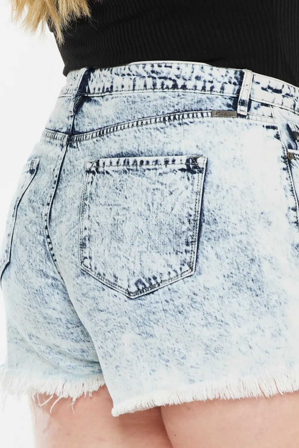 Full Size Distressed High Waist Denim Shorts, image 11