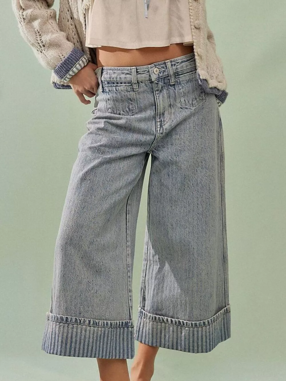 Wide-Leg Cropped Jeans, image 2