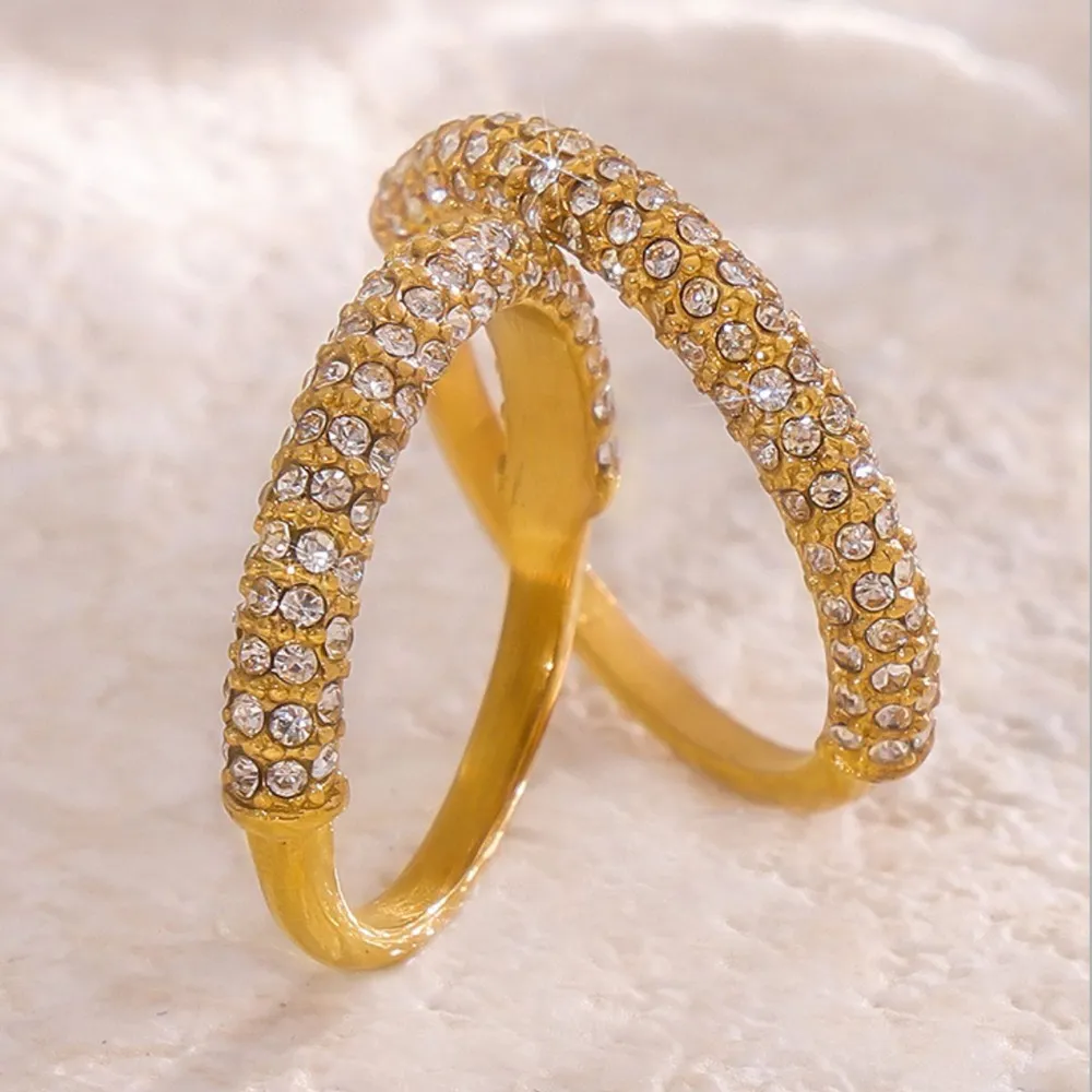 18K Gold-Plated Inlaid Zircon Ring, image 3