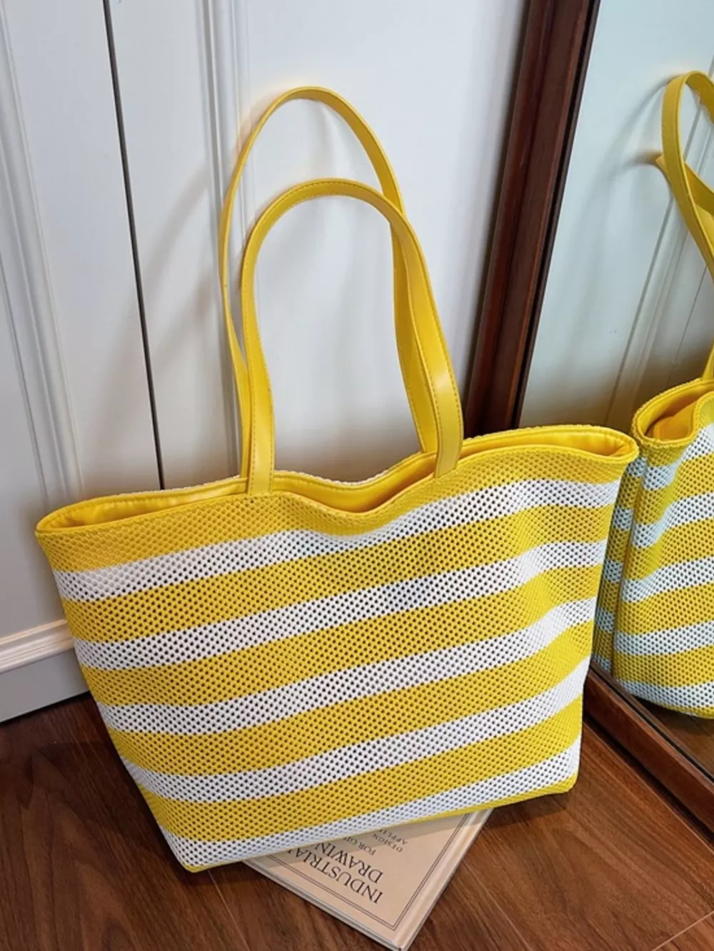 Striped Mesh Shoulder Bag, image 4