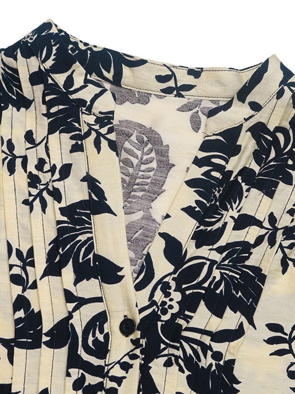 Printed Notched Long Sleeve Shirt, image 2