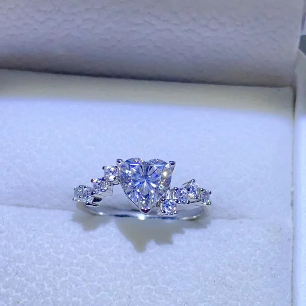 1 Carat Moissanite 925 Sterling Silver Ring, image 2