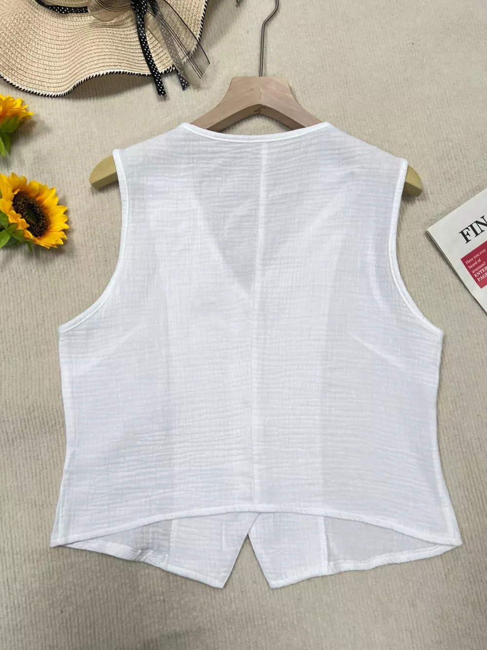 Textured Button-Down Vest, image 5