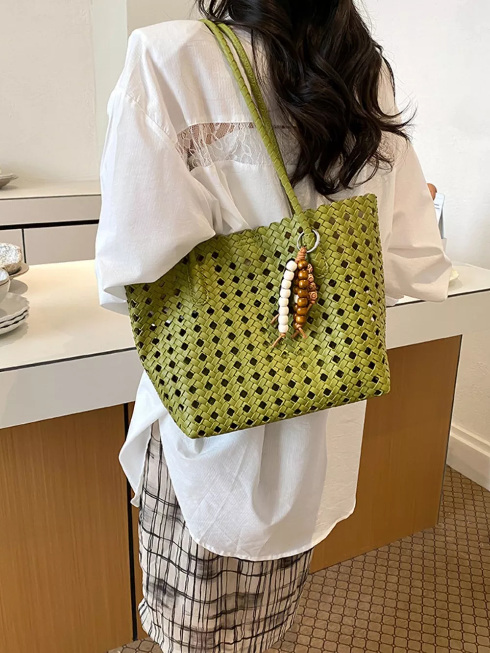 Cutout Leather Shoulder Bag, image 5