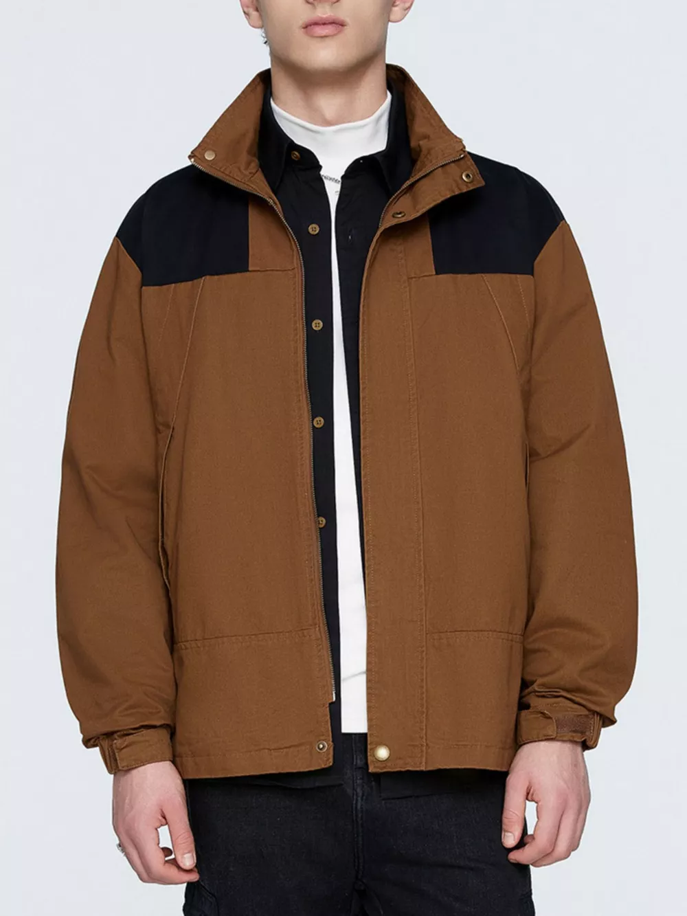 Men's Plus Size Two-Tone Windproof Jacket, image 5
