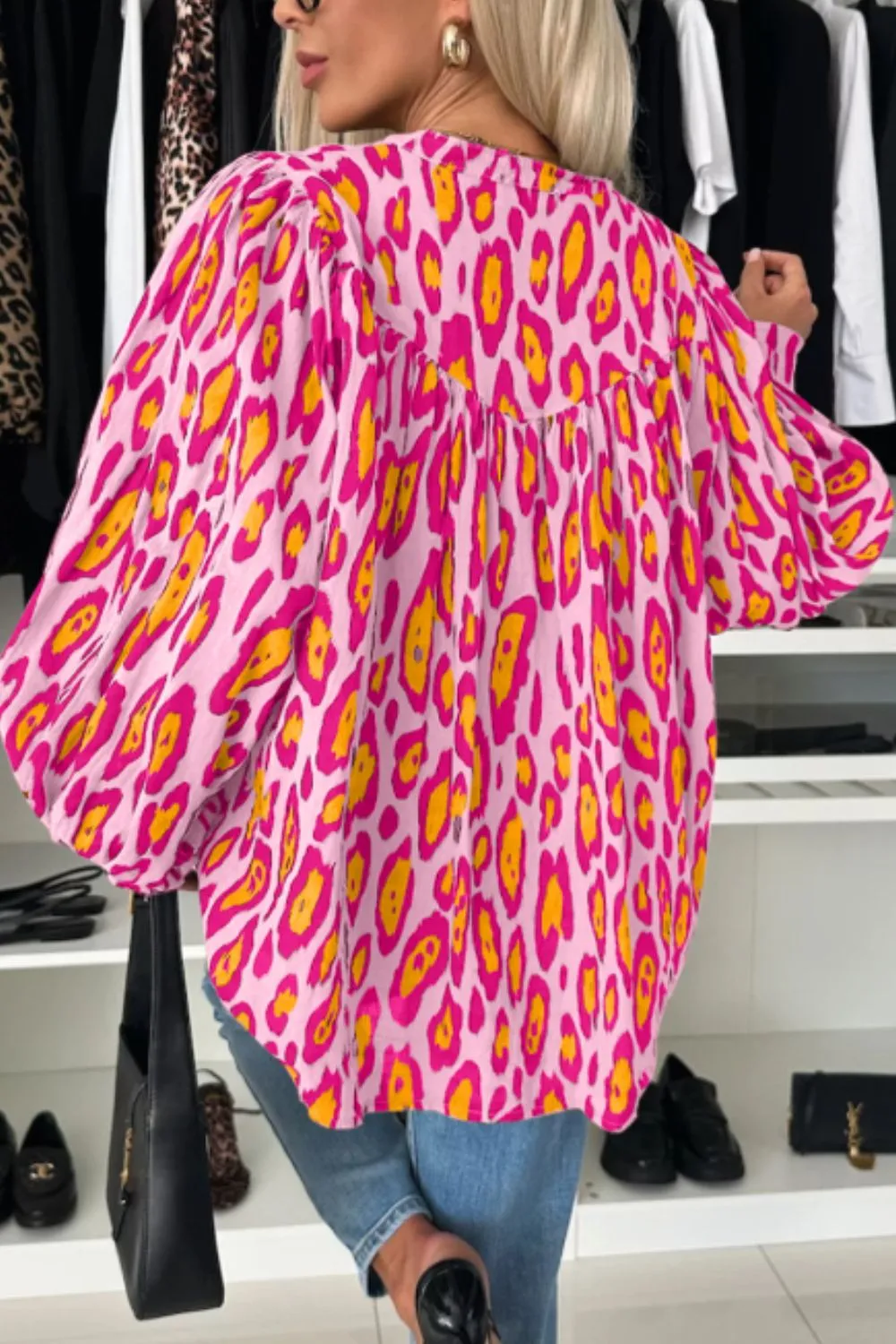 Leopard Print Button Down Long Sleeve Shirt, image 2