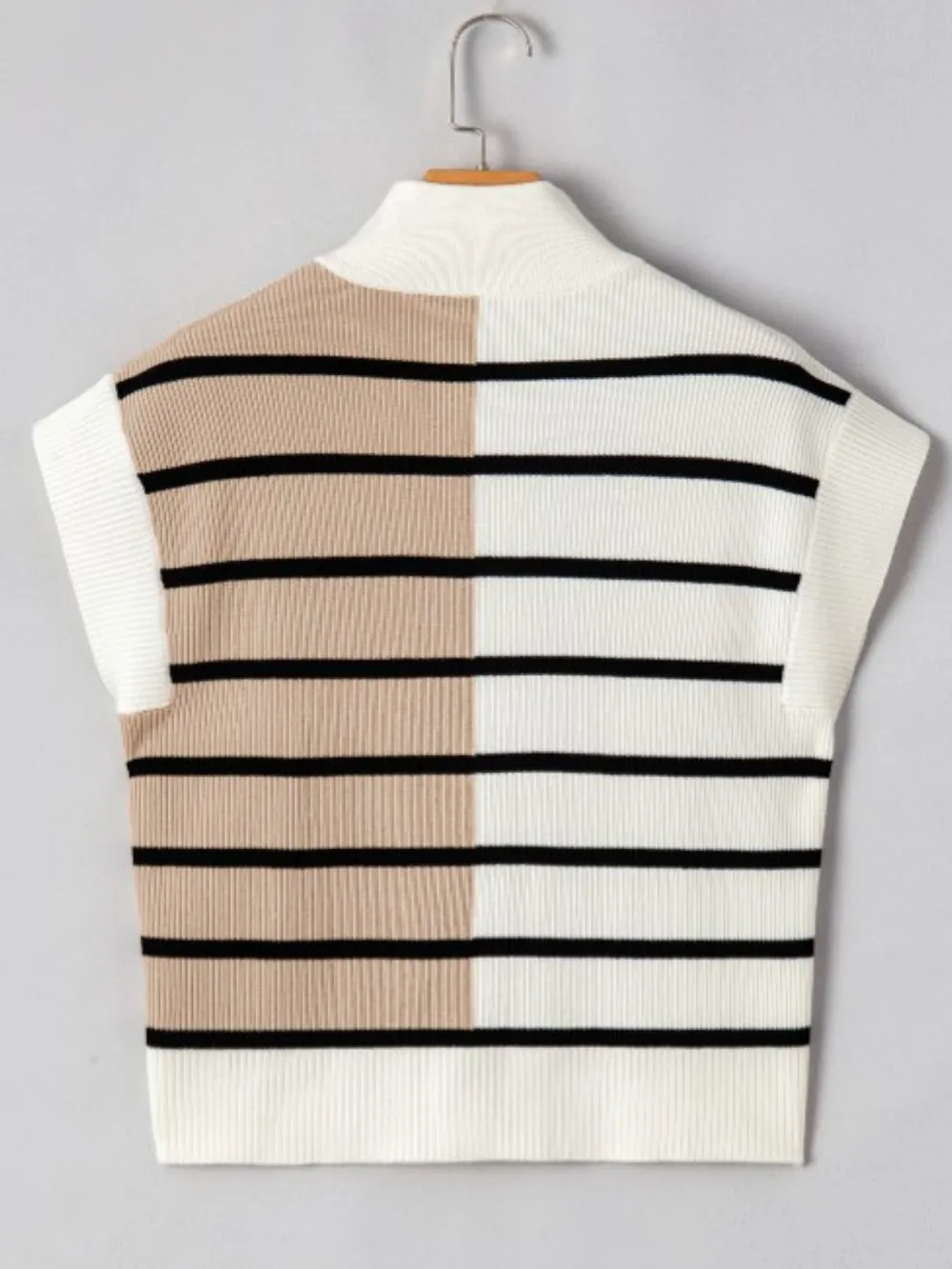 Striped Half Zip Sweater Vest, image 3