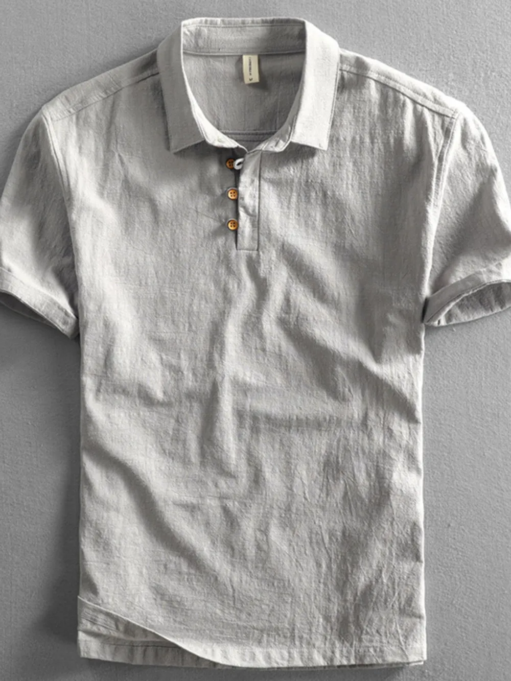 Men's Full Size Button Detail Short Sleeve Polo Plus Size, image 2