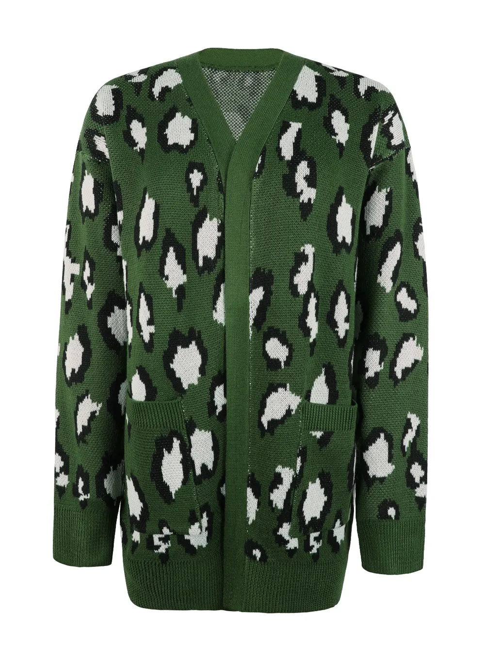 Leopard Open Front Dropped Shoulder Cardigan, image 5