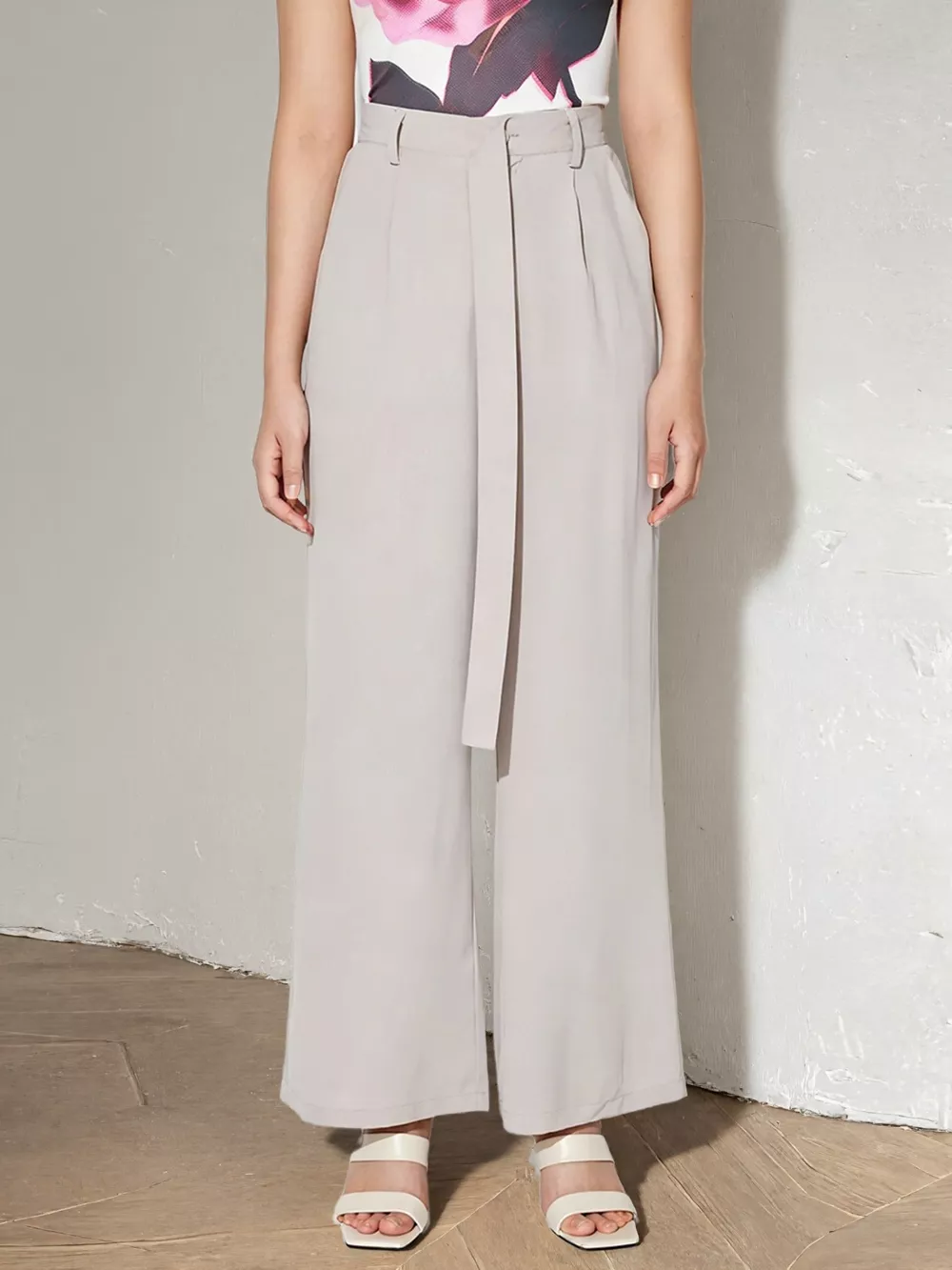 Wide Leg Belted Pants, image 3